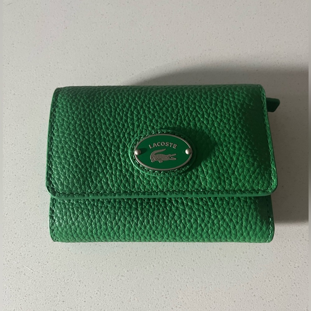 Green Lacoste leather wallet